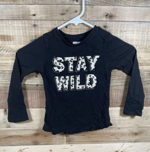 Garanimals Stay Wild Girls (4T) Shirt Black Leopard Long Sleeve Cotton Basic Top - Picture 1 of 3