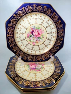 FOUR Antique Octagonal Salad PLATES Rosenthal Ivory BAVARIA Ovingtons - Picture 1 of 7
