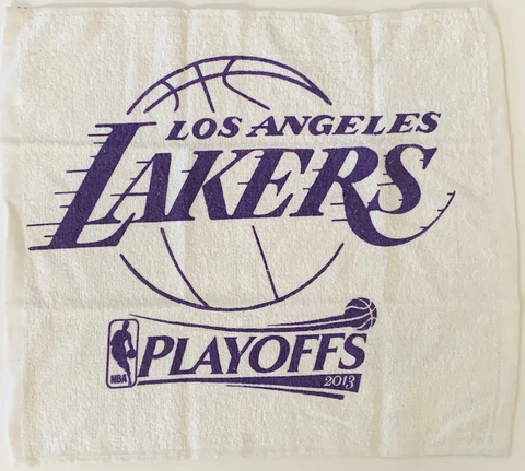 Los Angeles Lakers 2013 NBA Playoffs Velour TOWEL White Purple 14.5" x 15.5" NEW Cover