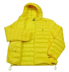 Polo Ralph Lauren Men's Yellow Packable Quilted Puffer Full Zip Hooded Jacket - Picture 1 of 5