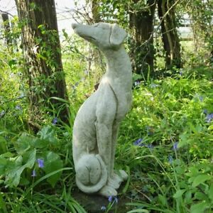 Garden Lurcher Whippet Greyhound Dog Figure Grey Frost Resistant Statue