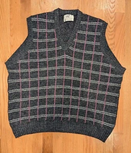Vintage Lord Jeff Pullover Weste Herren Shetland Wolle Tweeds ärmellos XL - Bild 1 von 8