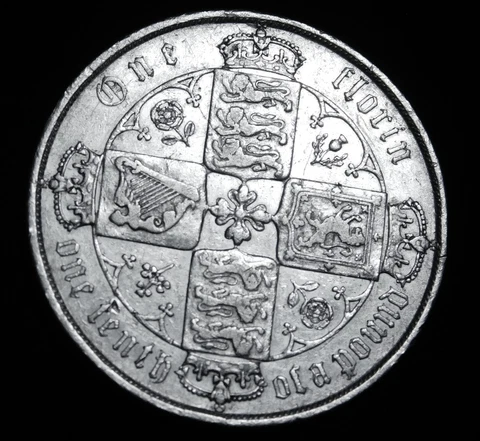 Great Britain: 1874 Florin  Very Fine Semi-key Better Date  A1-23-243 Cover