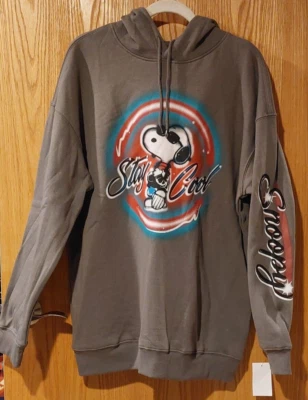 Sudadera con capucha Peanuts Snoopy para hombre nueva con etiquetas talla mediana gris mantente fresca -5161 Foto 1 de 4