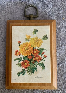 Ann Marie Trechslin Floral Print on Wood Plaque American Greetings 300PL-42 - Picture 1 of 1