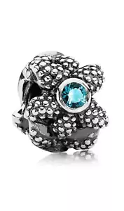 Authentic Pandora Silver Sea Star Turquoise Spinel Bead Charm Pendant 4Bracelet - Picture 1 of 22