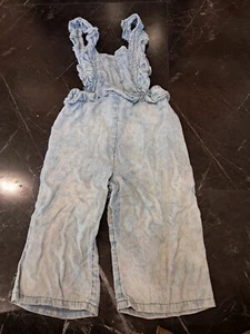 Wonder Nation Overalls Girl 4t Light Wash Blue Jean Adjustable - Picture 1 of 4