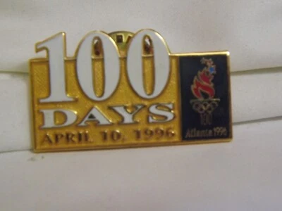 100 Days To The Atlanta 1996 Olympic Games April 10, 1996 Lapel Hat Pin - Image 1 of 2
