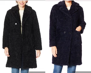 Manteau en fausse fourrure double boutonnage Laurier NOIR PLUS TAILLE 1X NEUF - Photo 1/9