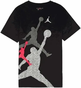 Nike kid's Youth Unisex Jordan T-shirt M/C Size XL Black Gray/ Red - Picture 1 of 2