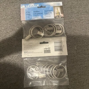 2 Packs Levolor Clip Rings For 3/4” Rod 77382 Total Of 14 Clips Newell Rubermaid - Picture 1 of 8
