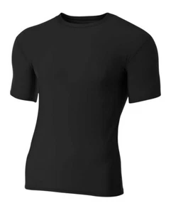 A4 Mens 80% Polyester / 20% Spandex Short Sleeves Compression Crew N3130 XS-3XL - Picture 1 of 11