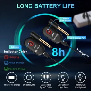 Sistema Wireless 2 4GHz per Chitarra Elettrica e Basso con Doppio Trasmettitore - Zdjęcie 1 z 8