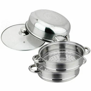3-Schicht Dampfgarer Edelstahl Induktion Dampfgarer Küchenserie Kochgeschirr - Bild 1 von 12