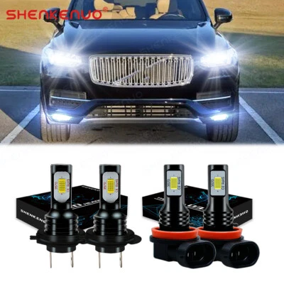 4x Para Volvo XC90 2003-2014 H7 y H11 Faro LED Combo Bombillas Kit 6000K Blanco Foto 1 de 4