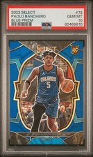 2022-23 Panini Select PAOLO BANCHERO Blue Prizm Rookie RC ORL Magic PSA 10