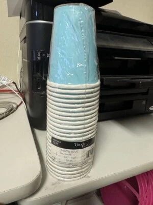 Touch Of Color 24 Count 9oz Hot/Cold Paper Cups Pastel Blue Party Supply New!!! - Image 1 of 2