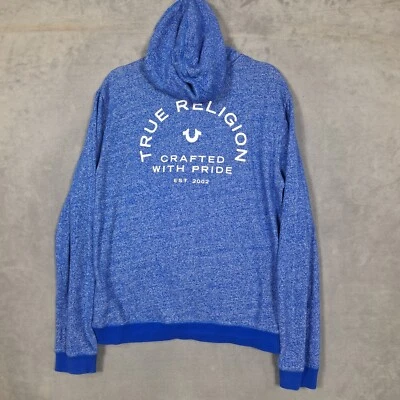 True Religion Sudadera con Capucha Mujer Cremallera Completa Azul XL Doble Cara Gráfico Foto 1 de 4