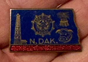 Vintage American Legion Lapel Pin - North Dakota - Rare - Picture 1 of 4
