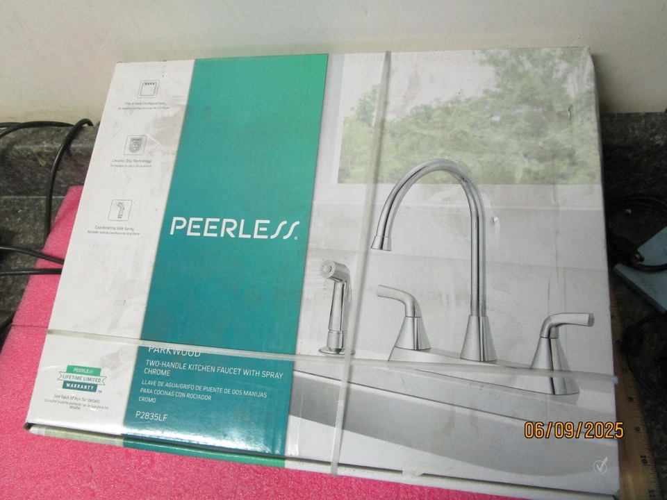 Peerless P2835LF Parkwood Two Handle Kitchen Faucet Side Spray Chrome Chrome