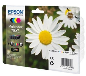 Cartuchos de tinta originales de alta capacidad Epson 18XL para XP-30 XP-202 XP-205 XP-305 - Imagen 1 de 1