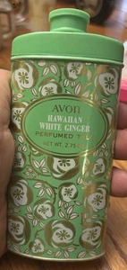 Lata de talco de jengibre blanco avon hawaiano se siente completa no se puede ver de lado - Imagen 1 de 4