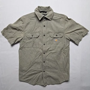 Carhartt Herren Loose Fit Kurzarm Button Up Small Grau Ripstop Outdoor Hemd - Bild 1 von 10