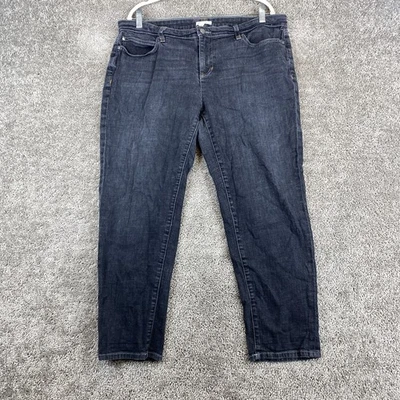 Pantalones de mezclilla ajustados para mujer Eileen Fisher talla pequeña 16 negros tiro medio lavado carbón Foto 1 de 4
