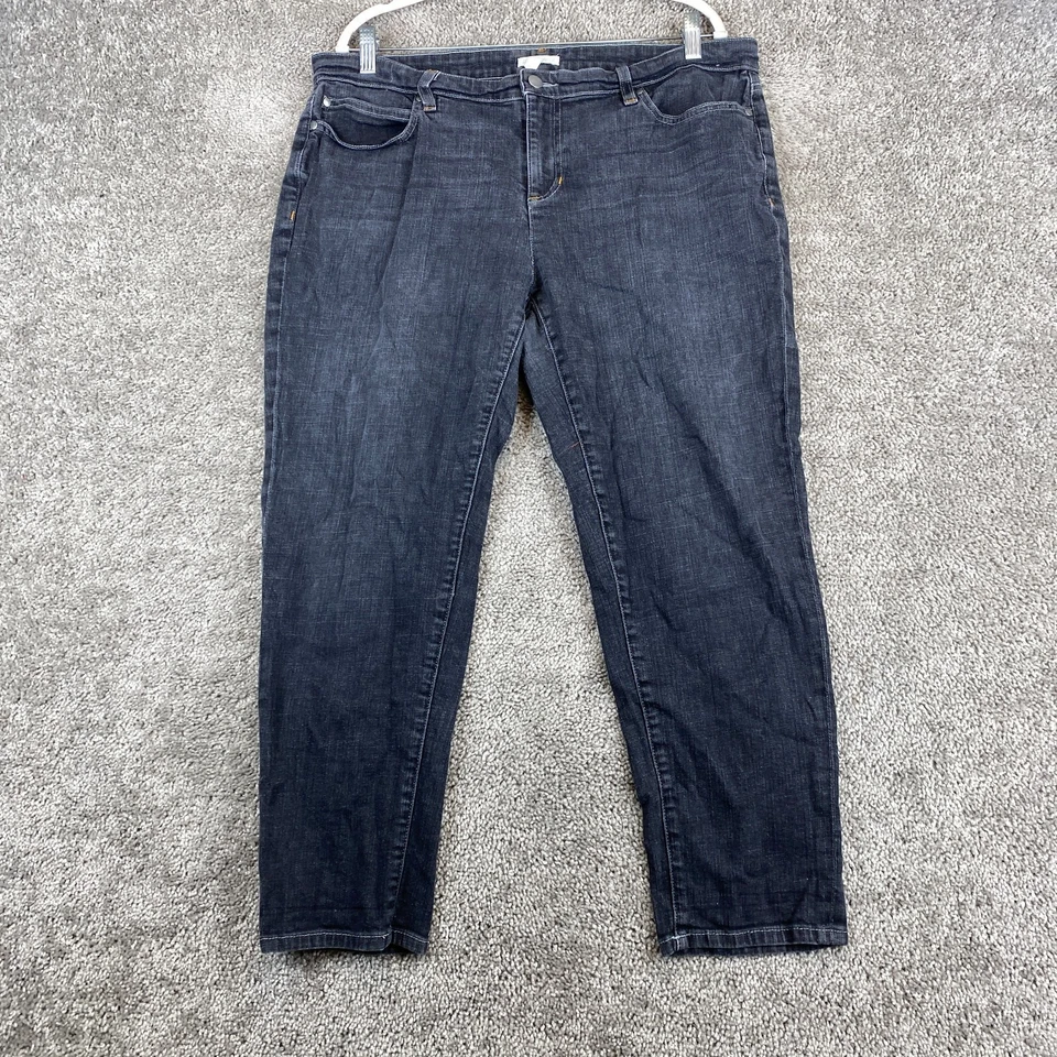 Eileen Fisher Skinny Jeans Women's Petite Size 16 Black Mid Rise Charcoal Wash - Image 1 of 4