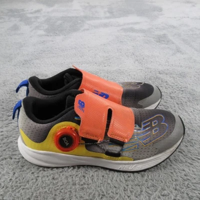 New Balance Shoes Boys Youth Size 2 Gray Orange BOA Strap Running PTRVLB03 - Image 1 of 4