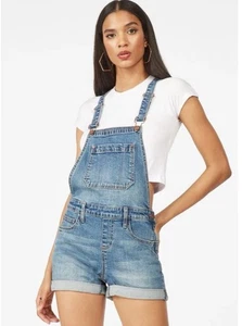 Pantalones cortos de mezclilla JustFab 31 para mujer correas ajustables bolsillos talla 31 - Imagen 1 de 5