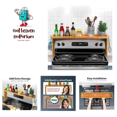 Estante de especias sobre la estufa para almacenamiento de cocina, 31,5" estante de especias de cocina Orga... Foto 1 de 4