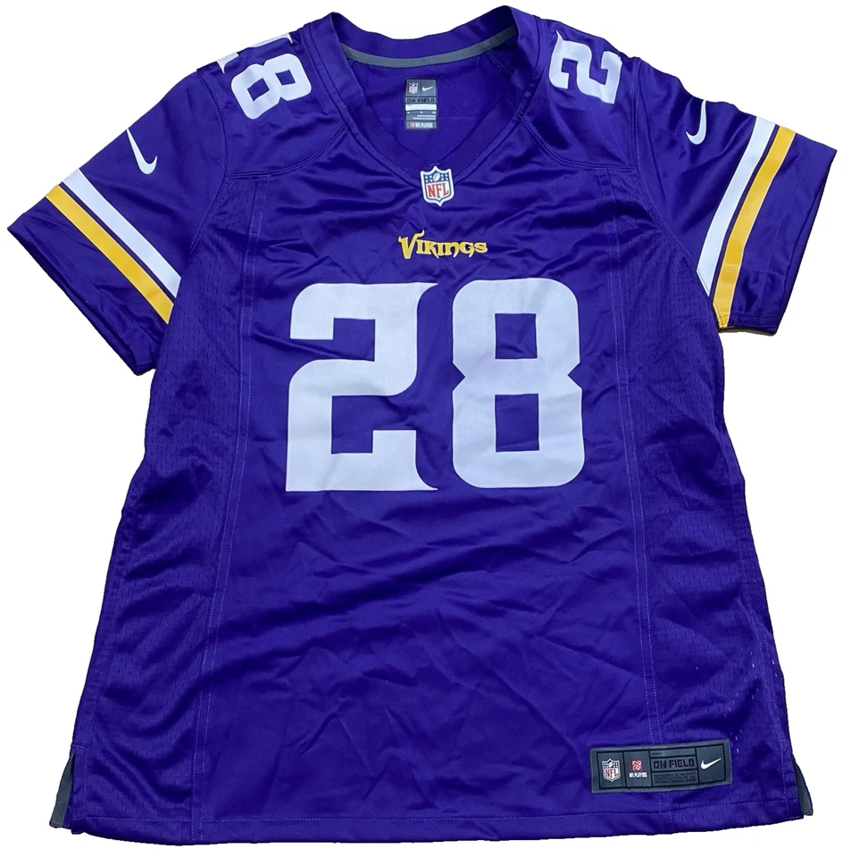 Camiseta Nike XL X-Large On Field NFL Minnesota Vikings On Field púrpura #28 para mujer Foto 1 de 4