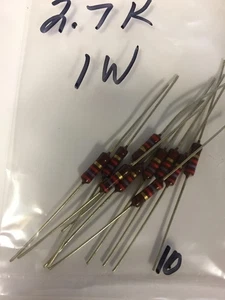 2.7 K     1  WATT CARBON COMPOSITION RESISTORS 10 PCS NOS - Picture 1 of 1