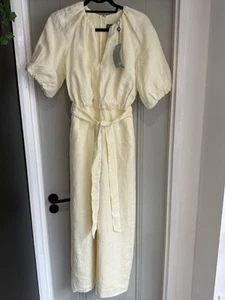 Mint Velvet Lemon Linen Jumpsuit UK 8 With Belt - Picture 1 of 15