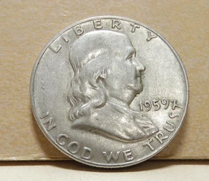 1959 D Franklin Half Dollar Ungraded - Picture 1 of 8