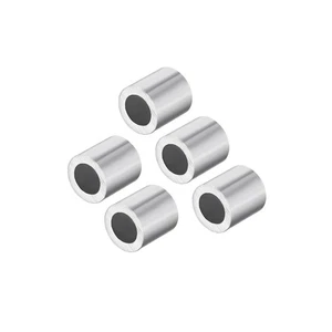 M5 manicotto di fissaggio in alluminio 5 mm per fune con bullone di arresto 5 pz - Afbeelding 1 van 4