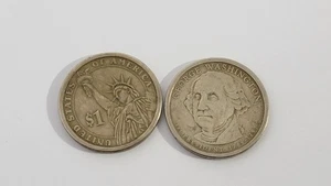 2 X Moneda 2007 D George Washington Un Dólar 1789-1797 Presidencial Hermosa - Imagen 1 de 3