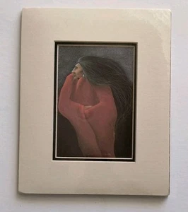 Frank Howell Turquoise Earring Double Matted Print Native American 8x10 Lobo Art - Picture 1 of 5