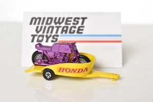G394-MATCHBOX SUPERFAST MB38-A HONDA MOTORCYCLE AND TRAILER.PURPLE - Picture 1 of 7