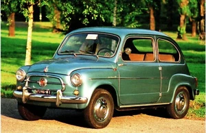 TM 05 FIAT 600 De Lux GHIA - Cartolina Club Fiat 600 Italia - non VG - Foto 1 di 1