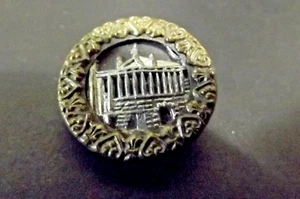 Antique Metal Picture Button - Architecture - Greek or Roman Building (4311) - Picture 1 of 3
