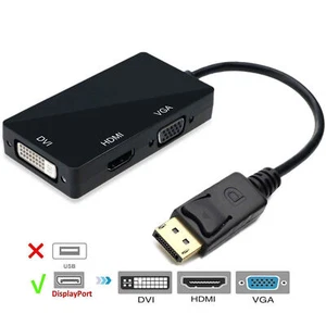 Connecteur à HDMI DVI VGA Displayport - Adaptateur Convertisseur 1080P Écran TV - Imagen 1 de 8