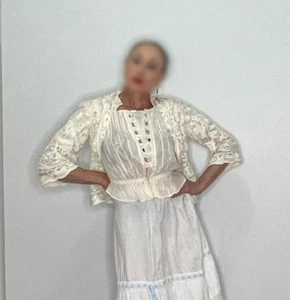 Handmade Lace Jacket Wedding Jacket Lace Wedding Evening Ensemble Lace Cropped J - Bild 1 von 11