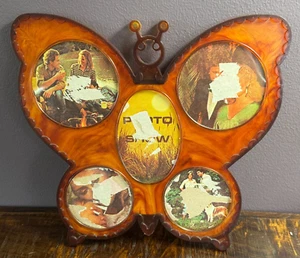 Vintage Butterfly Picture Frame Wall Hanging Tortoise Shell Acrylic 10.5" - Picture 1 of 3