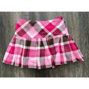 Gymboree Girls Pink/Brown Plaid Pleated Mini Skirt Size 5 - Picture 1 of 7