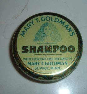 RARE Mary T Goldman's Advertising Shampoo Tin Container - Picture 1 of 3