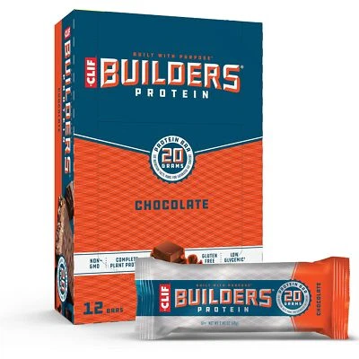 CLIF Builders Chocolate Crunch Protein Bars 12 Count Gluten Free Plant Protein - Image 1 of 4