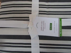 Pottery Barn Antique Stripe  SHOWER CURTAIN gray 72 X 72 New w tags - Picture 1 of 2
