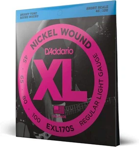 Bass Guitar Strings DAddario EXL170S Nickel Wound Light 45-100 Short Scale